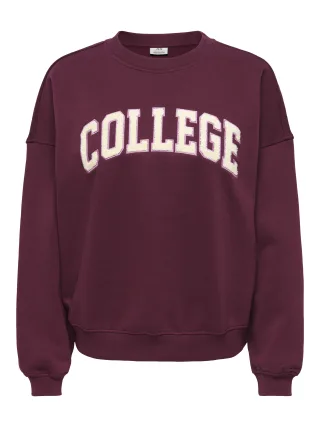 JDY - JDYMESA L/S O-NK EMB SWEAT JRS NOOS Windsor Wine - Gr. - S