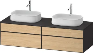 Duravit Zencha Konsolenwaschtischunterbau wandhängend Natur Eiche & Graphit Matt & Supermatt 1600x55 ZE4825B30800000