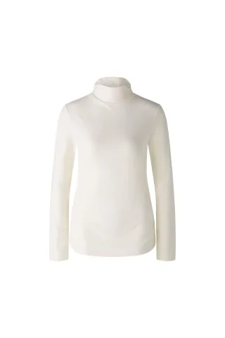 Oui - Rollkragenshirt Baumwoll- Modalmischung pristine - Gr. - 44