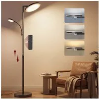 VASAGLE Stehlampe LED-Stehleuchte, drehbarer Lampenkopf, Standleuchte 30/36/42W, Leselampe, Timer, Tasten- und Fernbedienung