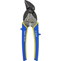 S&R Blechschere Professional Mini - Ideal-Serie, gehärtete Chrom-Molybdän-Klingen, (1-tlg), stark und wendig, 180 mm, Rechtsschnitt, gummierte Griffe, kompakt