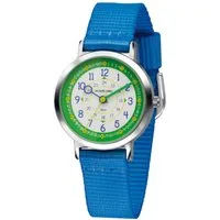 Jacques Farel Quarzuhr KOP Kinder Armbanduhr Nylonband, Lernuhr Kinderuhr Schulanfänger Einschulung Geschenkidee Kids Ø 30 mm