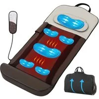 ibettertec Massagematte Faltbare Massagematte mit Wärmefunktion, Airbag-Kompressionsmassage, 4 Modi, 3 Intensitäten, Timer, 120x52x9 cm