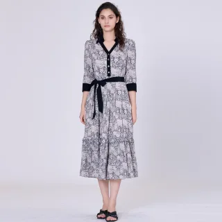 Bedrucktes Blusenkleid aus Bi-Material