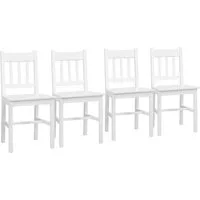 furnicato Esszimmerstuhl 4er-Set Esszimmerstühle Massivholz 41x46,5x85,5 cm Weiß (1 St)