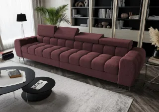 Big Sofa Sofa 4-Sitzer BASTIEN Megasofa in Stoff Aragaon Bordeaux