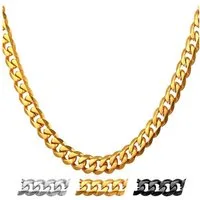 LuxusKollektion Panzerkette Panzerkette Edelstahl 18k vergoldet Gold 6mm 71cm