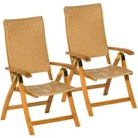 MERXX Gartenstuhl Capri (Set, 2 St), 2er Set, Akazie/Polyrattan, klappbar, natur