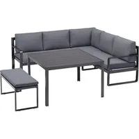 KETTLER Garten-Essgruppe Kettler Loungeset OCEAN CD Eckset inkl. Kissen anthrazit/grau 223 x