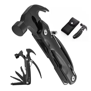 IPRee Multi-Functional Claw Hammer Sheep Horn Hammer, Convenient Camping Combination Small Tool, Stainless Steel Pliers