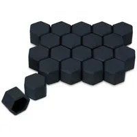 kwmobile Muttern 20x Abdeckung für 21 mm Radmuttern Auto Rad Schraube, (1-St), Radschrauben Cover - Mutter Kappen in Schwarz