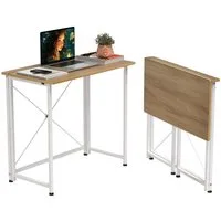 JEOBEST Computertisch Faltbar Tisch, Faltbarer Kleiner Schreibtisch Platzsparend, Klappbar PC Tisch 80 x 45 x 75cm