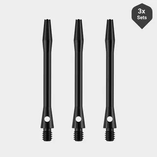 Aluminium Dart Schäfte Einfarbig (3 Sets) - Schwarz / Medium (49mm)