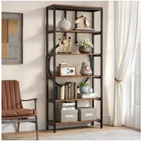 Tribesigns Bücherregal industrielles 6-stöckige Etagere-Bücherregal, freistehend Standregal