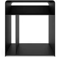 HEVVA Nachttisch ELY - Metall Schwarz/Weiß Matt für Schlafzimmer