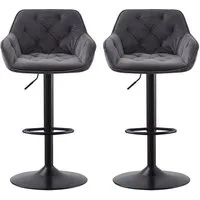 JYMTOM Barhocker höhenverstellbarer, drehbarer Bistrohocker mit Rückenlehne (2 St), mit Samtmaterial, 360° drehbar, komfortabel