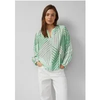 s.Oliver Langarmbluse Bluse Viskosebluse mit Raffung und All-over-Print