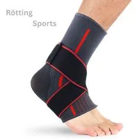 Rötting Design Sprunggelenkbandage Sprunggelenkbandagen Fußgelenkbandage Knöchelbandage Fußbandage (Rötting Sports), atmungsaktiv, Farbe rot/schwarz, verschiedene Größen
