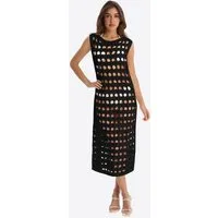 Imily Bela Strandkleid Damen Strand-Cover-up-Kleid mit Lochmuster (Packung, 1-tlg., 1per-Pack) in Unifarbe