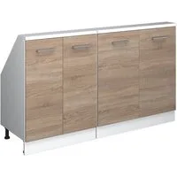 Vicco Unterschrank R-Line, Sonoma/Weiß, 140 cm 2er Set (2-St)