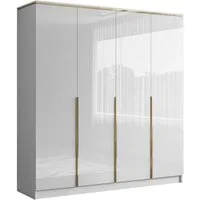 Lookway Kleiderschrank AURORA 4D in Weiß hochglanz