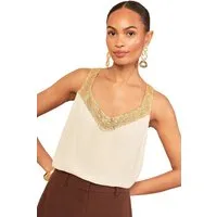 Love & Roses Paillettenshirt Love & Roses Trägertop mit Pailletten, Regular (1-tlg)