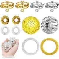 FELIXLEO Massageball 12 Stück Igelball Massage Set mit Anti Stress Ringen, 12-tlg.