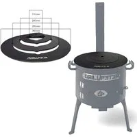 Grillpeter Grillplatte Adapterplatte für Utschak Ø 35 cm Kochplatte aus Stahl 4mm