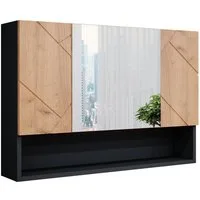 Vicco Badezimmerspiegelschrank Irma, Anthrazit/Eiche, 80 x 55 cm (1-St)