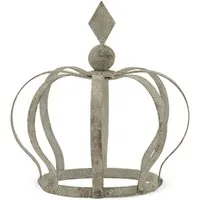 matches21 HOME & HOBBY Gartenfigur Kronen grau Metall Shabby - div Größen