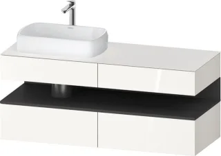 Duravit Qatego Konsolenwaschtischunterbau wandhängend Weiß Hochglanz 1400x550x600 mm - QA47650492200 QA4765049220010