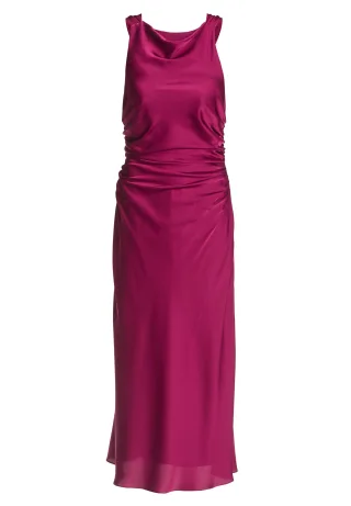 hey kyla - Midikleid aus Satin mit Rückenausschnitt mulberry - Gr. - 40