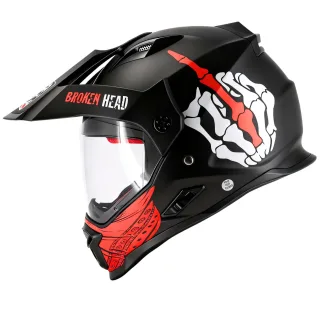 Broken Head Endurohelm Mit Sonnenblende Street Rebel Rot