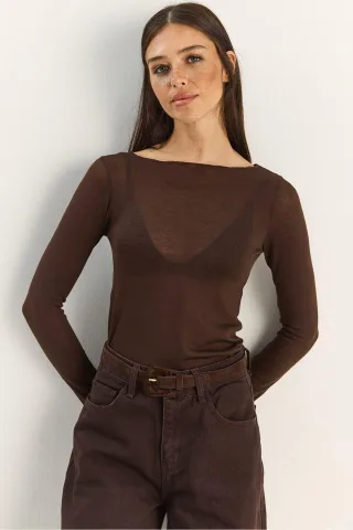Baumwollene transparente Bluse