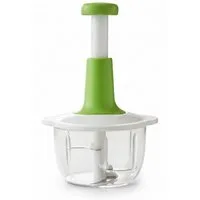 Cheffinger Zerkleinerer Manueller Multischneider & Zerkleinerer - 1000 ml, Weiß-Grün
