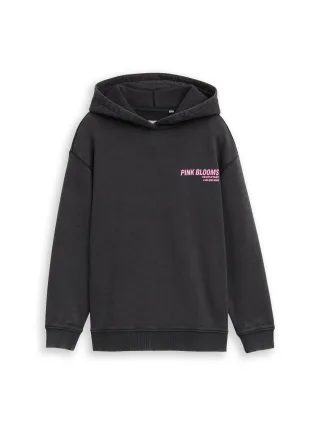tom tailor kids - Oversize Hoodie Sweatshirt mit Rückenprint heavy black - Gr. - 140