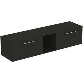 Ideal Standard Möbel-Set 200cm i.life B 2 Auszüge 1 mi.off.Fach Gr.Chrom Carbongrau matt, T5850NV T5850NV