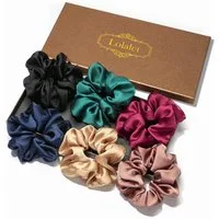 LuxusKollektion Haargummi 6er Set Satin Haargummis Damen Seide Scrunchies Groß 6 Farben