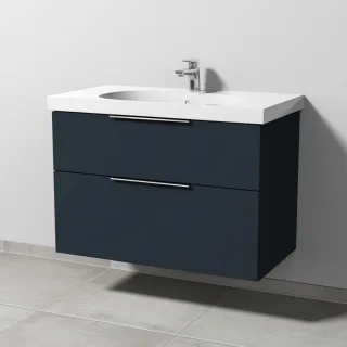 Sanipa 3way Waschtischunterbau zu Geberit Acanto Waschtisch mit 2 Auszügen, Marine-Matt UP4181R