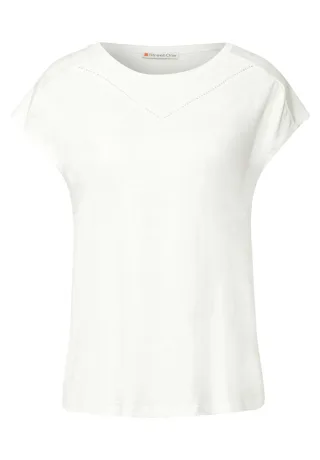 Street One - Shirt mit Dekotape weiß - Gr. - 38