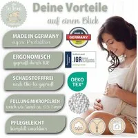 SEI Design Stillkissen Seitenschläferkissen Babynestchen mit EPS Mikroperlen, Schwangerschaftskissen mit Bezug, Schwangerschaftskissen mit Bezug, Bezug 100% Baumwolle