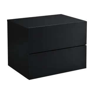 [en.casa] Wandregal, Schwarz, Holzwerkstoff, 2 Schubladen, Rechteckig, 40x30x29 cm, Wohnzimmer, Regale, Wandregale