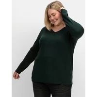 Sheego Strickpullover V-Ausschnitt-Pullover Langarm in flauschig weicher Qualität