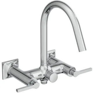 Ideal Standard Joy Neo Zweigriff-Wannenarmatur BD161AA Aufputz, Ausladung 190mm, Hebelgriffe, chrom