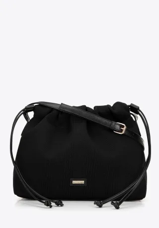 Wittchen Damen-Beuteltasche mit Kordelzug, schwarzes Polyester