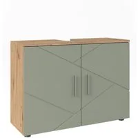 Vicco Waschbeckenunterschrank Irma, Salbeigrün/Artisan, 80 x 59 cm mit 2 Türen (1-St)