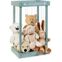 ELLA & PIET® Spielzeugtruhe Plüschtier-Box aus Holz zur Aufbewahrung v. Kuscheltieren (Salbeigrün), Mein Zoo, Kuscheltieraufbewahrung, Spielzeugkiste, Spielzeugtruhe