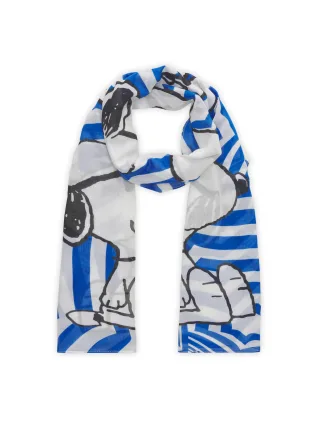 Feiner Schal aus Modalmischung mit Snoopy-Motiven blau