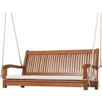 COSTWAY Gartenbank Hollywoodschaukel, mit Kissen 2-Sitzer, 360 kg Akazienholz, 126cm