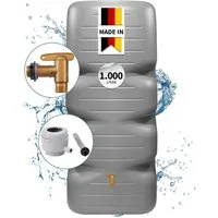 GARANTIA Regentonne CUBUS Regentonne Komplett-Set 1000 L, betongrau